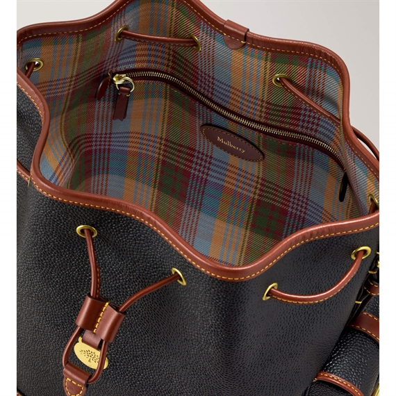Mulberry Bucket Black & Cognac Scotchgrain